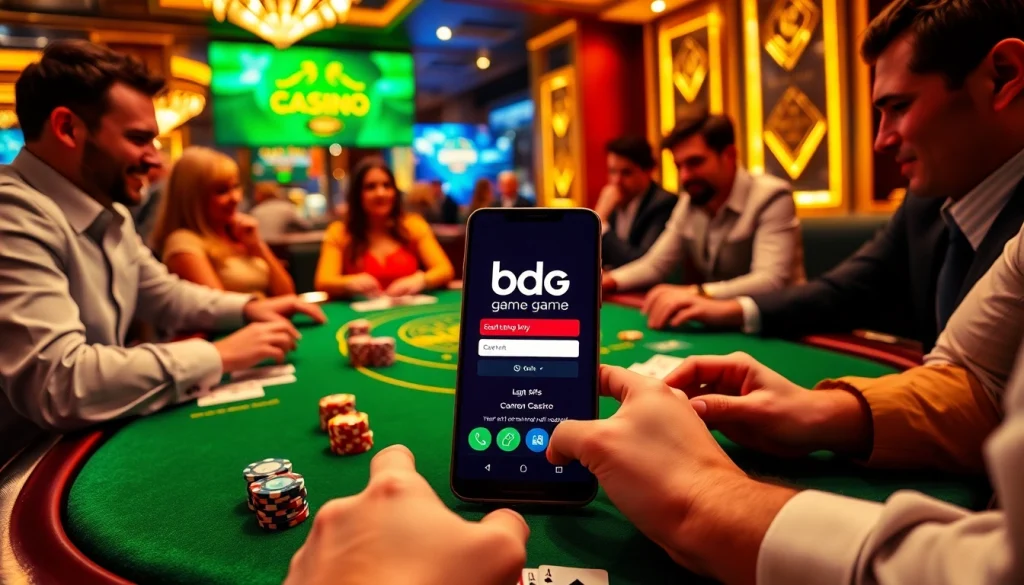 Experience the thrill of gambling with bdg game login at an engaging poker table surrounded by excited players.
